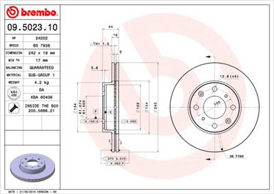 BREMBO 09.5023.10 EAN: 8020584502310.