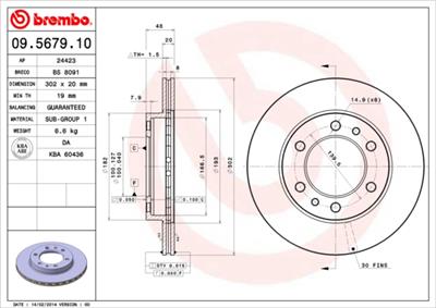 BREMBO 09.5679.10 EAN: 8020584567913.