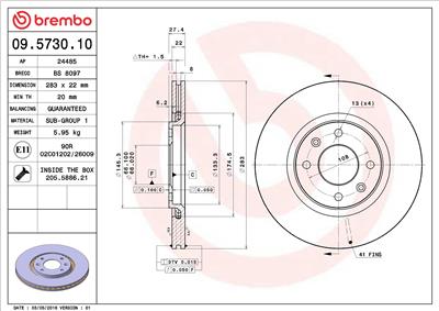 BREMBO 09.5730.10 EAN: 8020584573013.