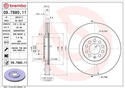 BREMBO 09.7880.11 EAN: 8020584011928.