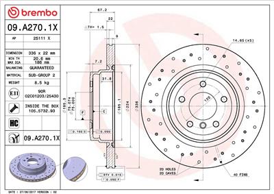 BREMBO 09.A270.1X EAN: 8020584217672.
