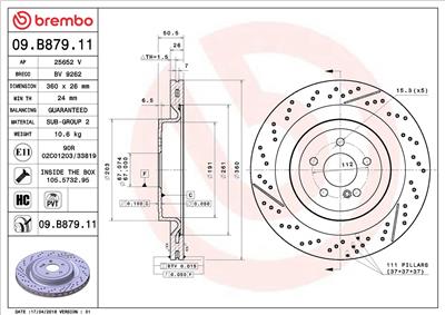 BREMBO 09.B879.11 EAN: 8020584227992.