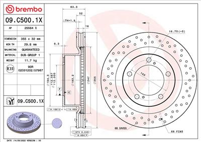 BREMBO 09.C500.1X EAN: 8020584321553.