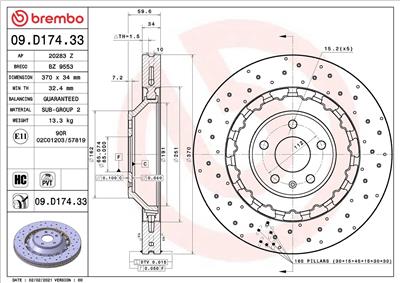 BREMBO 09.D174.33 EAN: 8020584316375.