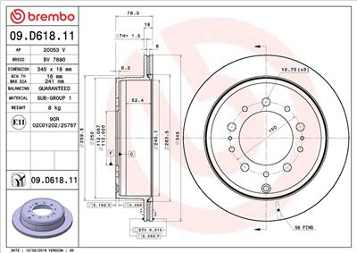 BREMBO 09.D618.11 EAN: 8020584312452.