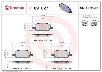 BREMBO P 09 027 EAN: 8020584118962.