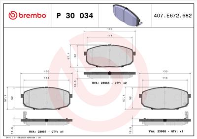 BREMBO P 30 034 Číslo výrobce: 23987. EAN: 8020584060728.