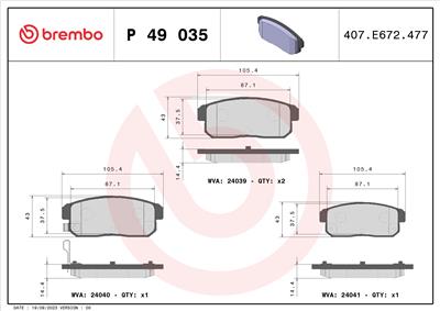 BREMBO P 49 035 Číslo výrobce: 24040. EAN: 8020584053720.