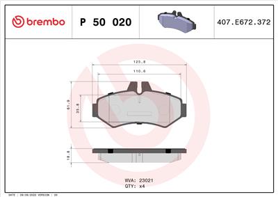 BREMBO P 50 020 Číslo výrobce: 23021. EAN: 8020584053928.