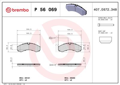BREMBO P 56 069 Číslo výrobce: 29260. EAN: 8020584090701.