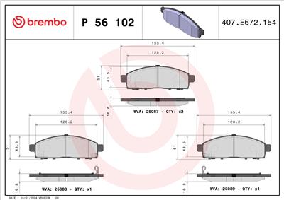 BREMBO P 56 102 Číslo výrobce: 25088. EAN: 8020584080085.