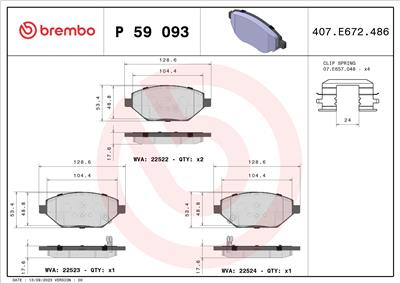 BREMBO P 59 093 Číslo výrobce: 22523. EAN: 8020584103814.