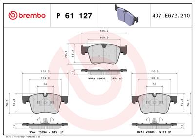 BREMBO P 61 127X EAN: 8020584121771.