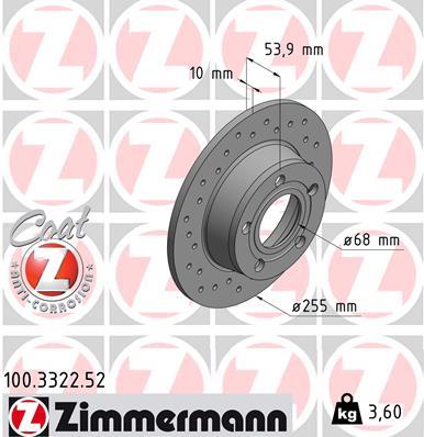 ZIMMERMANN 100.3322.52 EAN: 4250238777052.