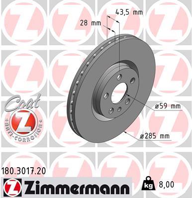 ZIMMERMANN 180.3017.20 EAN: 4250238761884.
