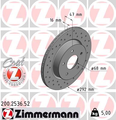 ZIMMERMANN 200.2536.52 EAN: 4250238765455.