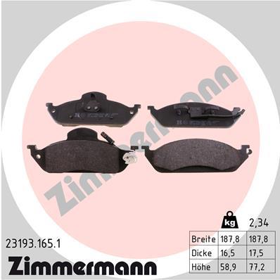 ZIMMERMANN 23193.165.1 Číslo výrobce: 23193. EAN: 4250238737452.