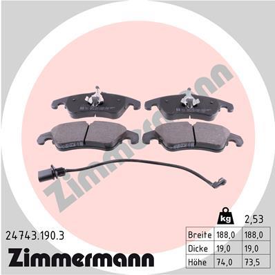 ZIMMERMANN 24743.190.3 Číslo výrobce: 24408. EAN: 4250238755470.