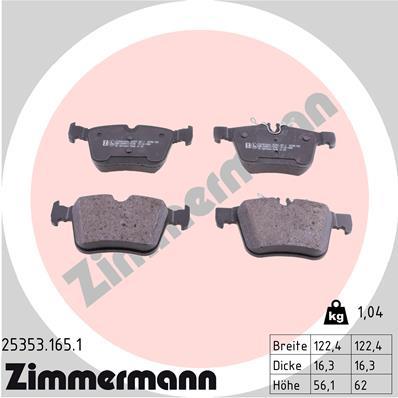 ZIMMERMANN 25353.165.1 Číslo výrobce: 25353. EAN: 4250238766896.