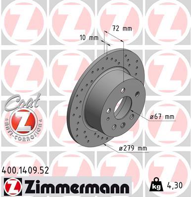 ZIMMERMANN 400.1409.52 EAN: 4250238750536.