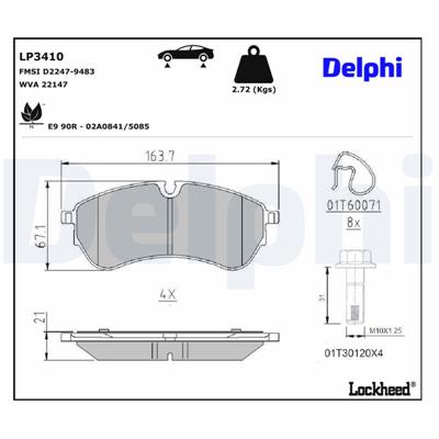 DELPHI LP3410 EAN: 5012759998267.