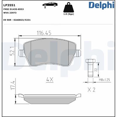 DELPHI LP3551 EAN: 5012759550229.