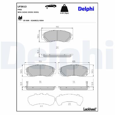 DELPHI LP3613 EAN: 5012759552636.