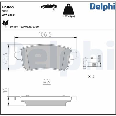 DELPHI LP3659 EAN: 5012759559413.