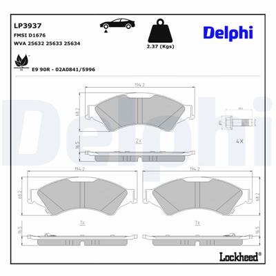 DELPHI LP3937 EAN: 5012759611197.