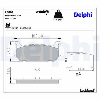 DELPHI LP802 EAN: 5012759307212.