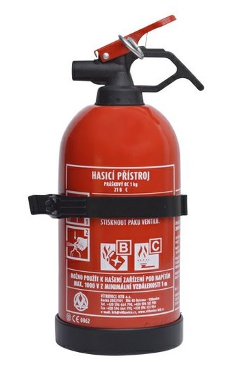 Hasící přístroj bez manometru 1Kg práškový