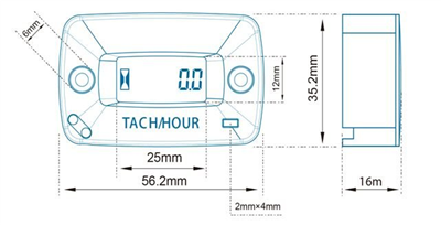 Měřič motohodin a otáček
