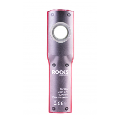 Dílenská montážní lampa LED COB 5W a UV LED 1W, nabíjecí USB, stojánek, hák a magnet