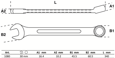 Klíč očkoplochý 30mm BGS 1080