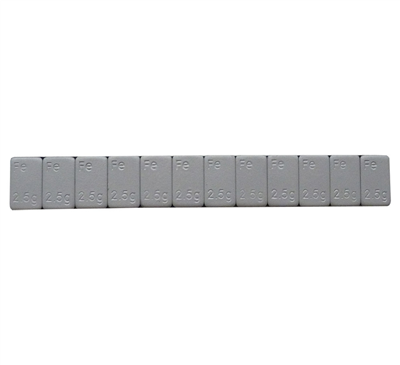 Samolepící závaží nízké 12x2,5g, pásek 30g, Fe, šedý lak - 1 kus