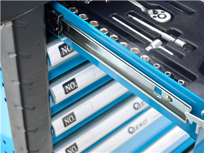 Pojízdný dílenský vozík se sadou nářadí 245ks, 6 polic GEKO