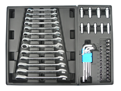 Pojízdný dílenský vozík se sadou nářadí 245ks, 6 polic GEKO