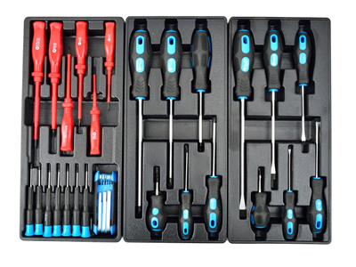 Pojízdný dílenský vozík se sadou nářadí 245ks, 6 polic GEKO