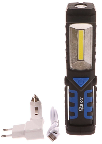 Aku LED pracovní svítilna 3W, 12V, 230V, LI-ion GEKO