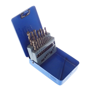 Sada kobaltových vrtáků HSS-Co do nerezu, 1.0-10.0 mm, 19 kusů QS14793