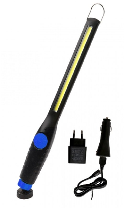 Dílenská lampa, úzká svítiln, LED COB 6W, nabíjecí micro USB, s magnetem QS16115