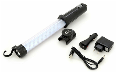 08307 Svítilna montážní 27+7LED nabíjecí 12/230V Li-on 1200mAh