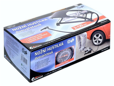 09154 Hustilka nožní s manometrem dvoupístová TÜV/GS 2x120mm