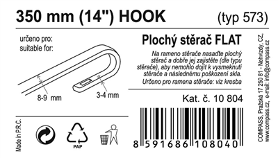 10804 Stěrač FLAT BULK (HOOK) 14