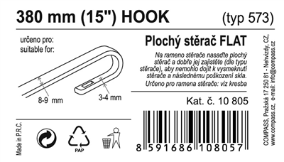 10805 Stěrač FLAT BULK (HOOK) 15