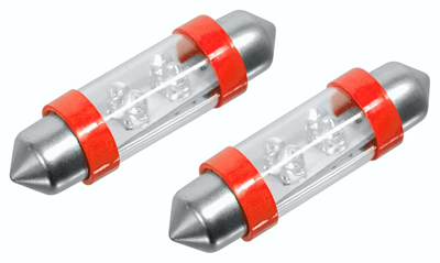 33722 Žárovka 4LED 12V suf. SV8.5 38mm červená 2ks