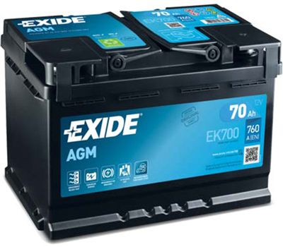 EK700 Autobaterie Exide AGM - 70Ah