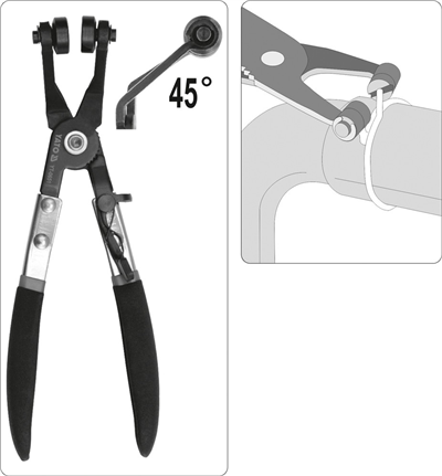 Kleště na samosvorné hadicové spony 230mm 45°