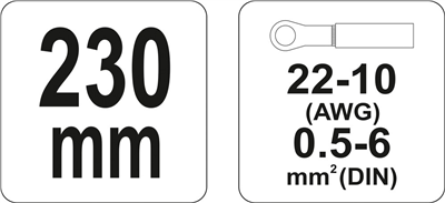 Kleště konektorové 230mm, 22-10(AWG), 0,5-6,00mm2
