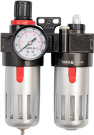 YATO YT-2385 Regulátor tlaku vzduchu 1/4, max. 0,93MPa, s filtrem (90ccm) a přimazáváním (60ccm)